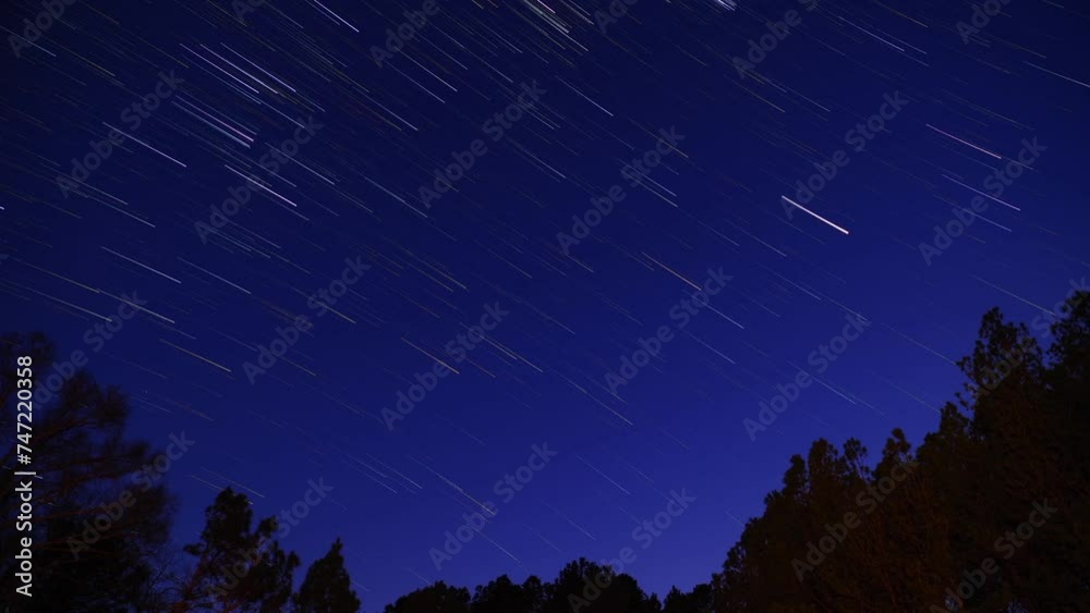 Time lapse of star trails due to the Earth's rotation Time lapse of star trails due to the Earth's rotation