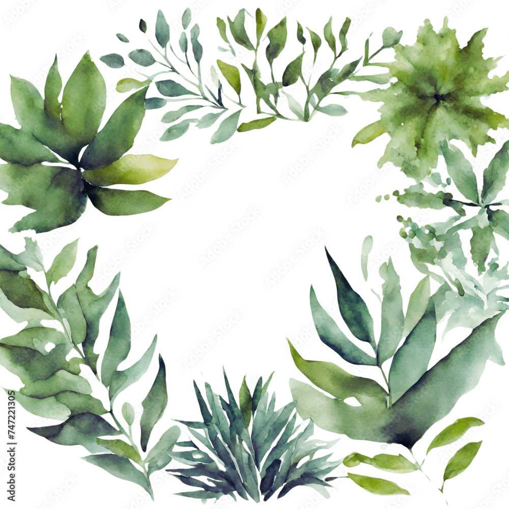 watercolor plants in the center of the image - 1 watercolor plants in the center of the image - 1