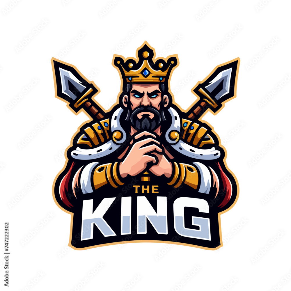 The King Mascot logo: Modern Vector Illustration for Esport Team