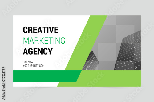 Green modern digital marketing agency social media cover template