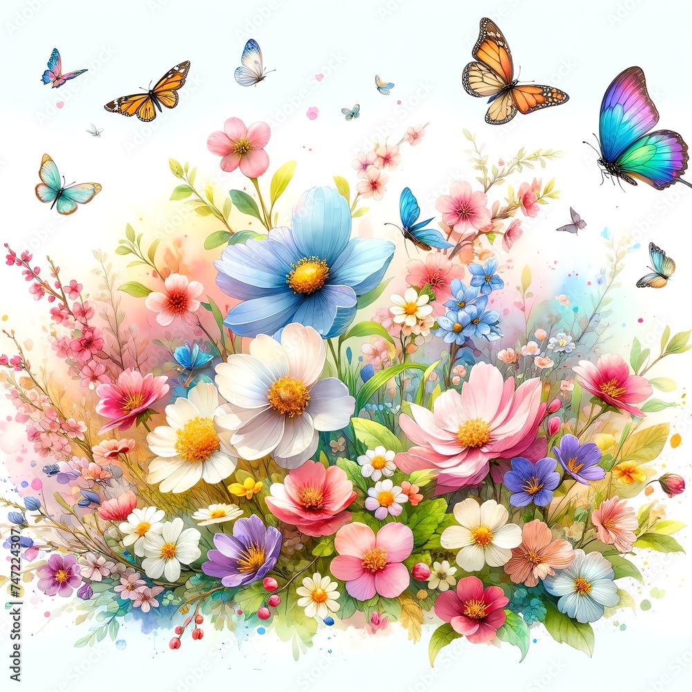 Watercolor Nature Spring Background