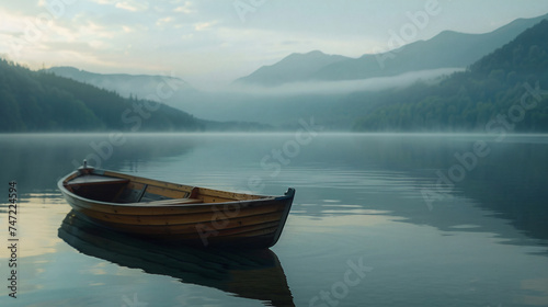 Lake and boat © Johnu