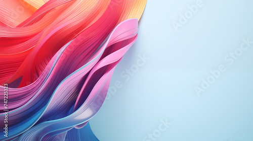Abstract Colorful Wave Patterns on Blue Gradient Background