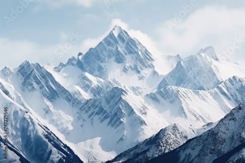 winter nature background Snow capped mountains 