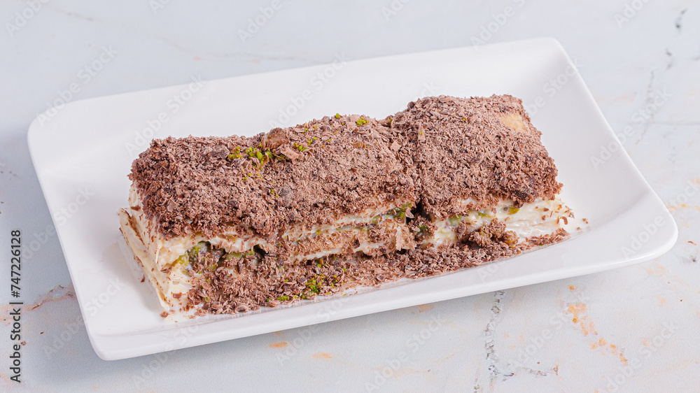 Tiramisu isolated on white Tiramisu isolated on white
