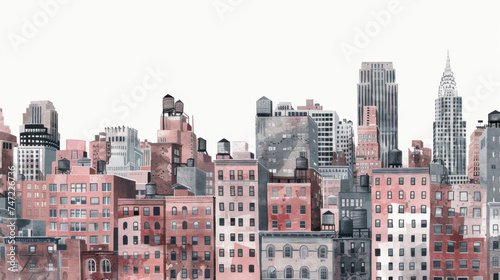 A cityscape with buildings on top of building。