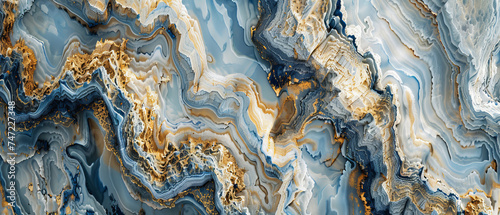 A stunning interplay of colors and patterns resembling marble with a luxurious gold vein effect