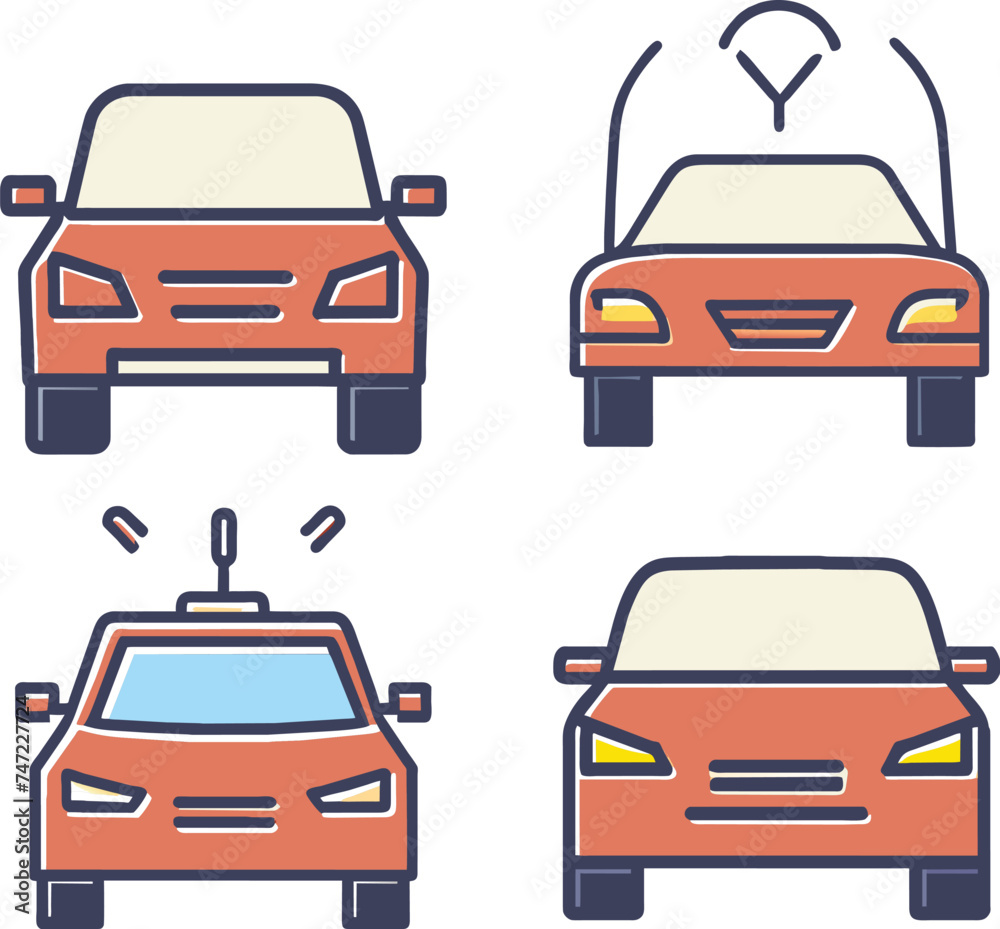 Set of rent a car icons. Outline icons with editable stroke collection.