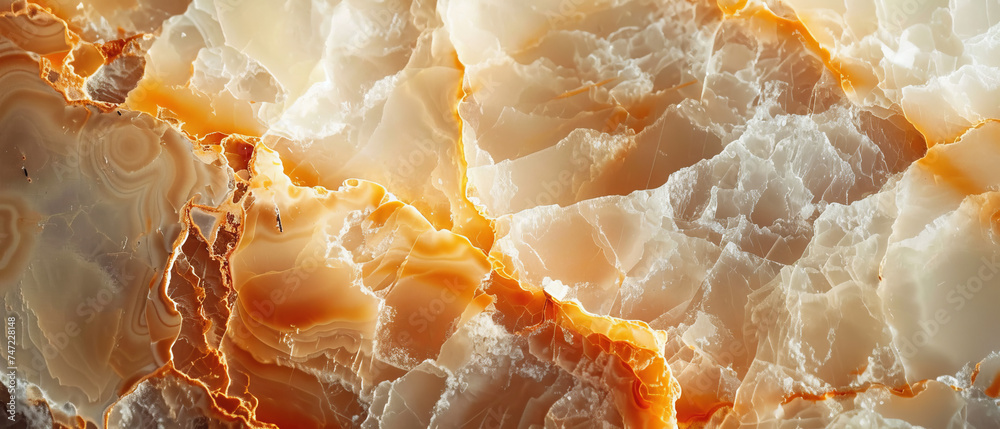 Stunning macro shot of an orange and white agate crystal showcasing intricate patterns and details Stunning macro shot of an orange and white agate crystal showcasing intricate patterns and details