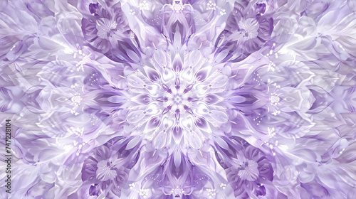 Lilac kaleidoscope patterns. Decorative ornament © Johnu