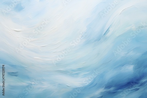 Waves of azure and ivory, gracefully merging into a seamless abstract texture, offering a tranquil visual experience reminiscent of a serene day at sea.