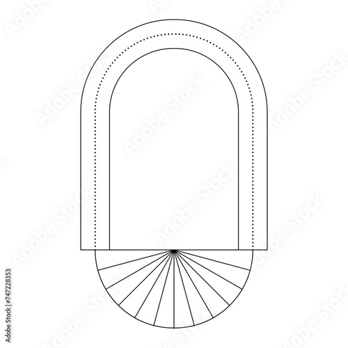 Minimal frame element for decorative greeting card, invitation or template	