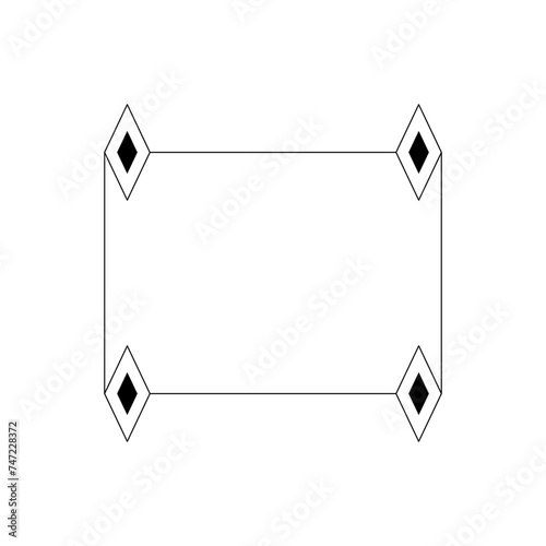 Minimal frame element for decorative greeting card, invitation or template	