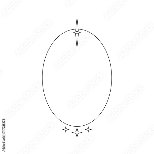 Minimal frame element for decorative greeting card, invitation or template	