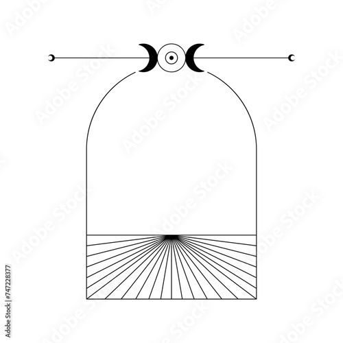 Minimal frame element for decorative greeting card, invitation or template	