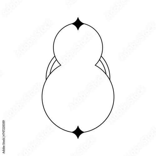 Minimal frame element for decorative greeting card, invitation or template	