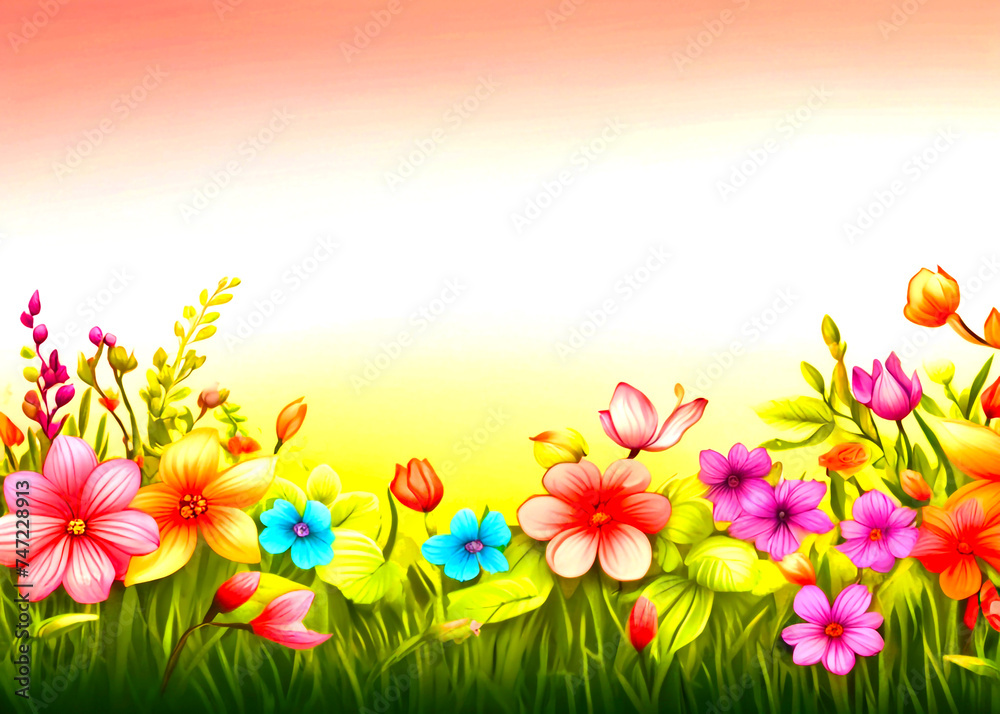 Floral frame. Wedding invitation card with summer and spring flowers. Can be used for your banner, template, cards Floral frame. Wedding invitation card with summer and spring flowers. Can be used for your banner, template, cards