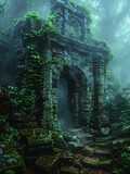 Ancient Ruin in Forest