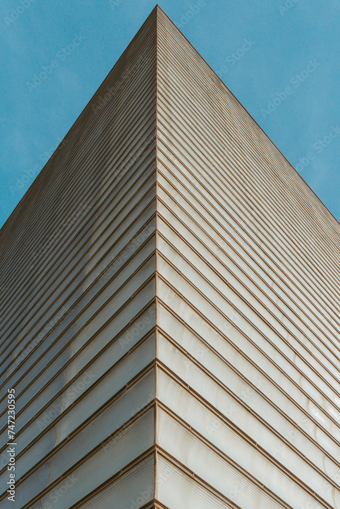 Modern architectural detail of a skyscraper's corner Modern architectural detail of a skyscraper's corner