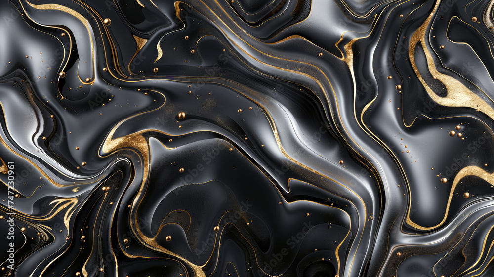 Abstract Black Gold and Silver Pattern Background Generative AI Abstract Black Gold and Silver Pattern Background Generative AI
