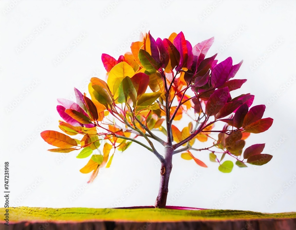 Fototapeta premium Tree colorfull isolated on white.