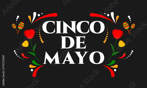 Cinco de Mayo, May 5. Celebrating Mexican heritage. Fiesta banner design. Vector illustration