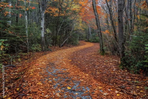 A Dirt Road Surrounded by Trees and Leaves