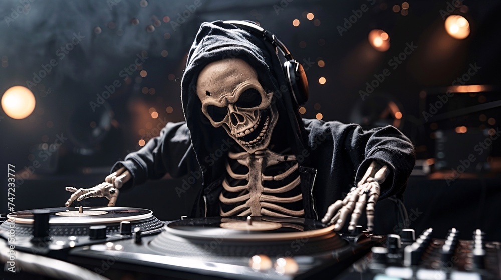 DJ Skeleton A Scary Mix of Music and Fashion Generative AI