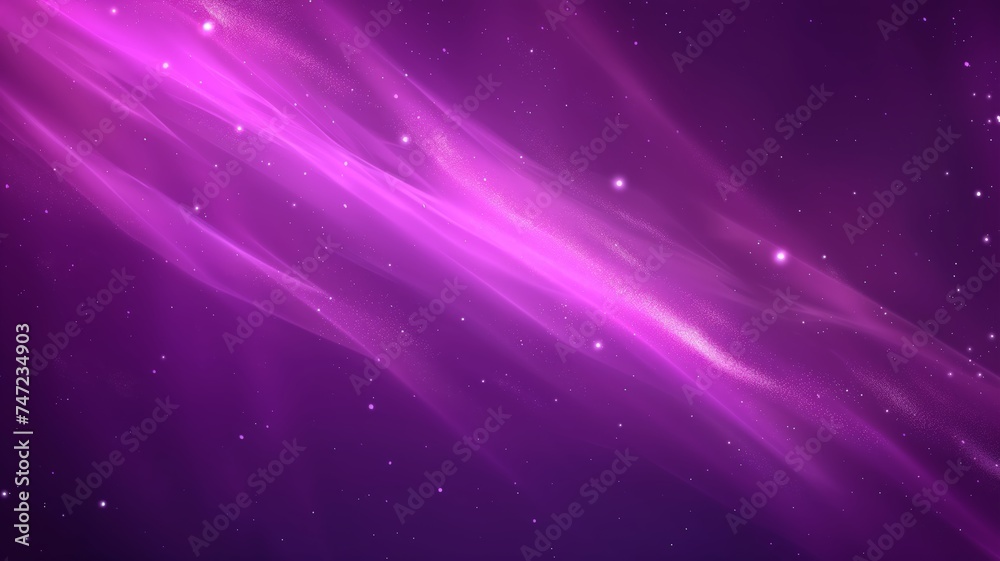 Abstract Purple Background with Sparkling Stars and Light Rays