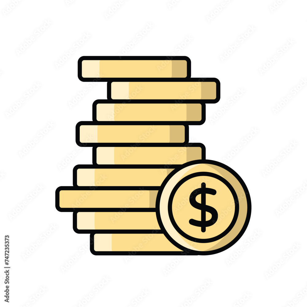 Coins icon vector stock illustration Coins icon vector stock illustration