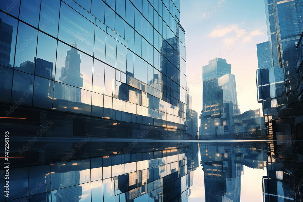 Background of building sky capper with light blue for futuristic technology city world. Background of building sky capper with light blue for futuristic technology city world.