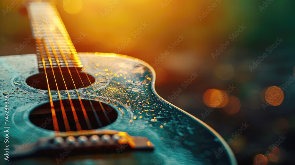 Obraz premium Background for a music festival or outdoor concert invitation, inspiration for a card, poster, flyer or similar with copy space