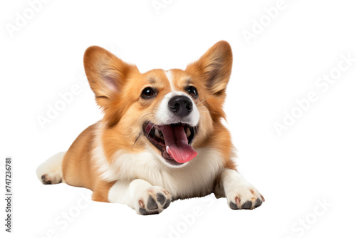 Cute Welsh Corgi dog isolate on transparent background