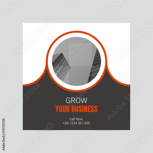 Red and black modern grow your business cover template