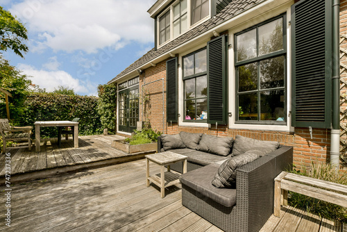 Cozy outdoor living space of a modern house