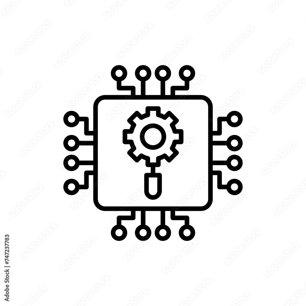 Chip system outline icons, minimalist vector illustration ,simple transparent graphic element .Isolated on white background Chip system outline icons, minimalist vector illustration ,simple transparent graphic element .Isolated on white background