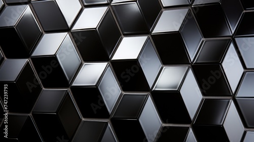 Illuminated Hexagonal Pattern with a Metallic Shine for Abstract Design.