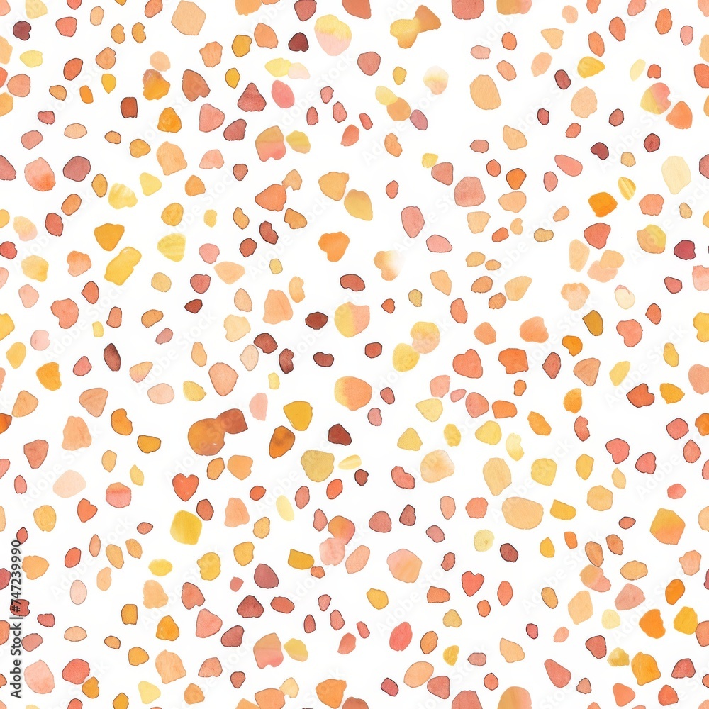 A vibrant seamless pattern with a confetti-like spread of petals in radiant red and orangeade shades, evoking the beauty of desert flowers.