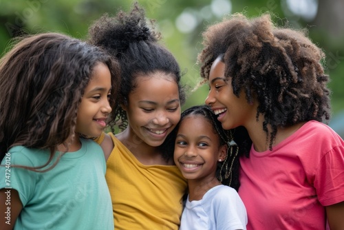 Group of Young Girls Standing Together. Generative AI