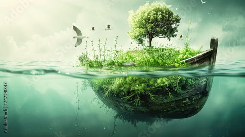 Ecology and environmental concept composition