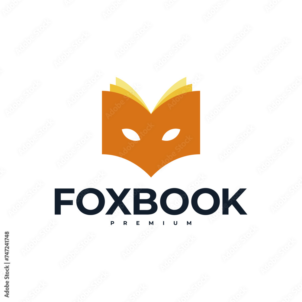 FOX BOOK WILDLIFE LOGO VECTOR ICON ILLUSTRATION FOX BOOK WILDLIFE LOGO VECTOR ICON ILLUSTRATION