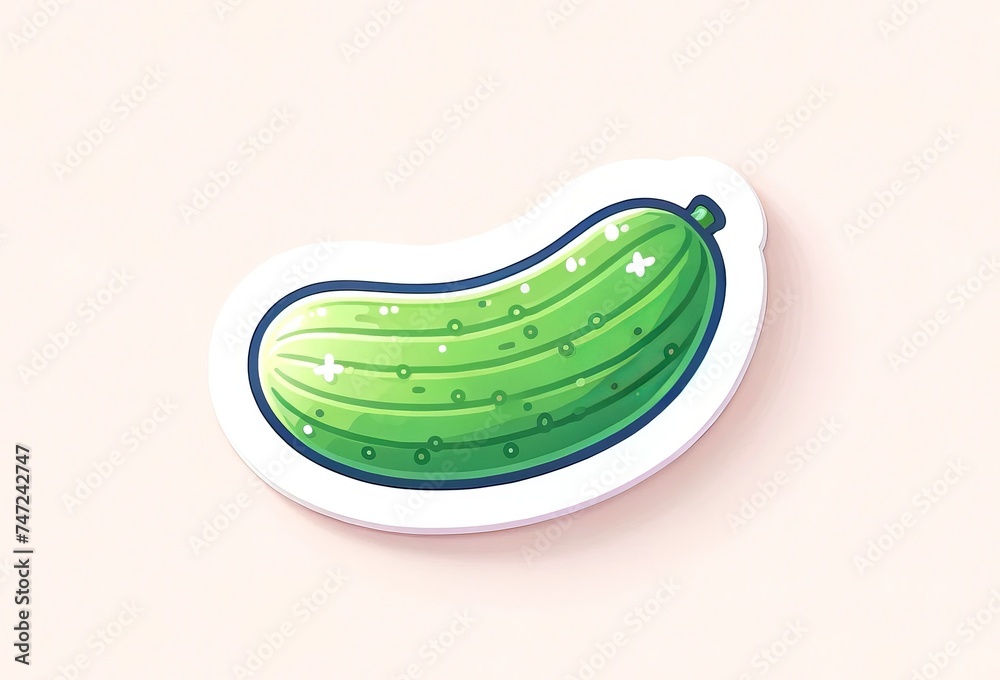 Illustration on the theme, cucumber sticker