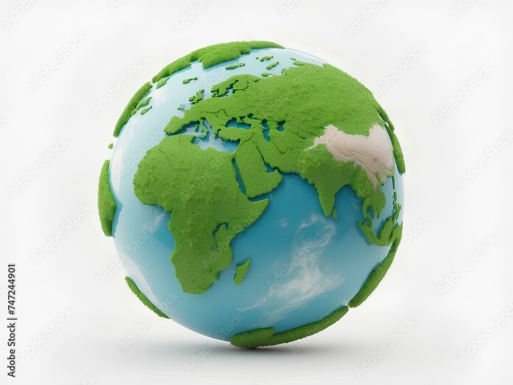 green planet earth isolated with white background, isolated for design 