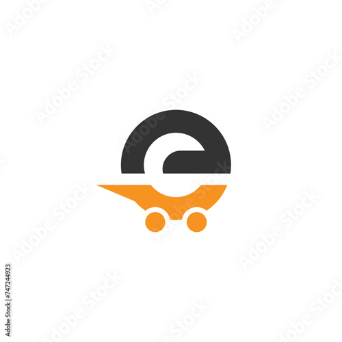 Letter E Online Shop Logo vector