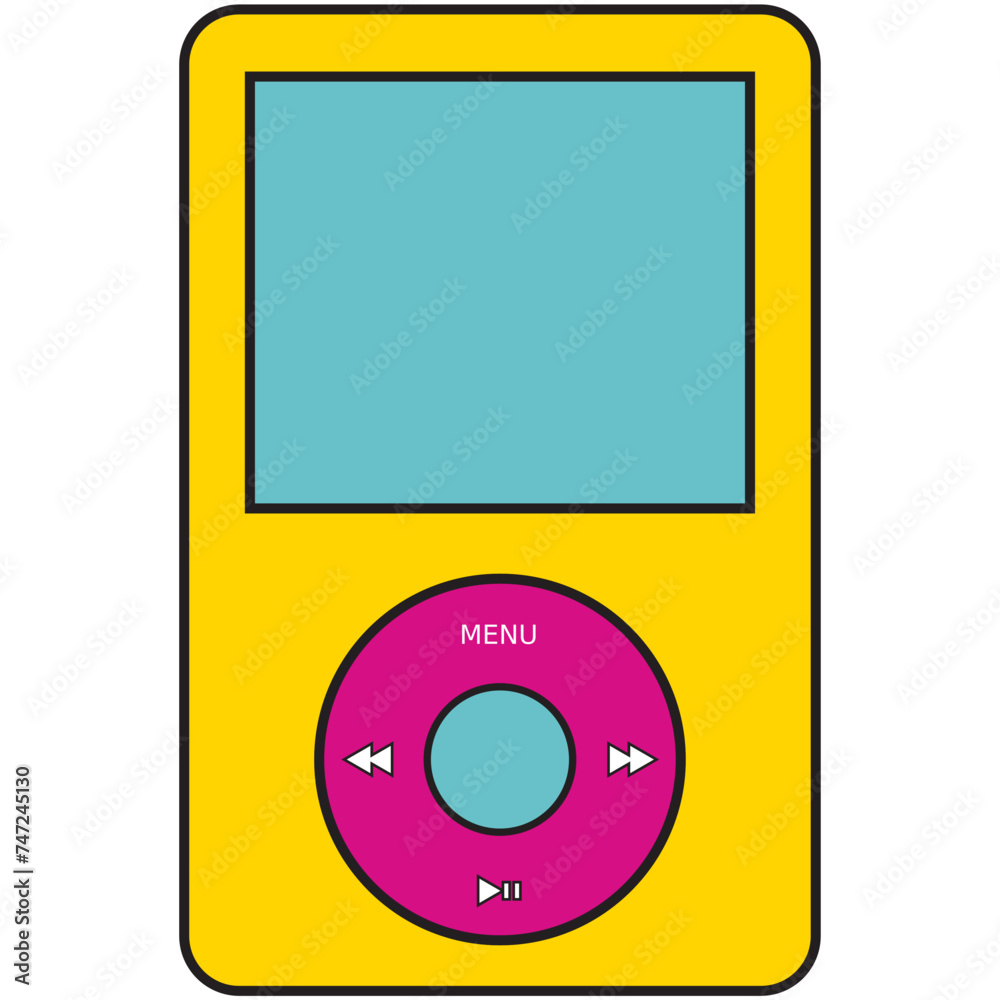 Vintage pop colour iPod classic vector icon