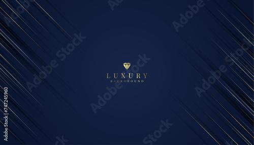 Elegant dark blue background with gold and glitter elements. modern luxury abstract background