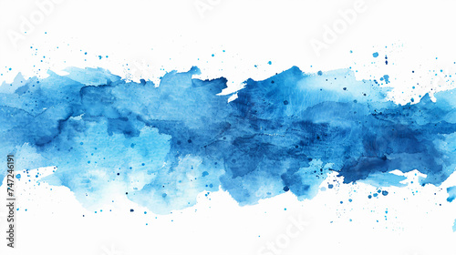 Blue watercolor stain, design element. Generative AI