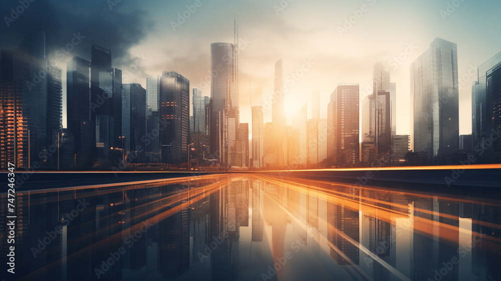 Obraz premium empty modern blurred city background