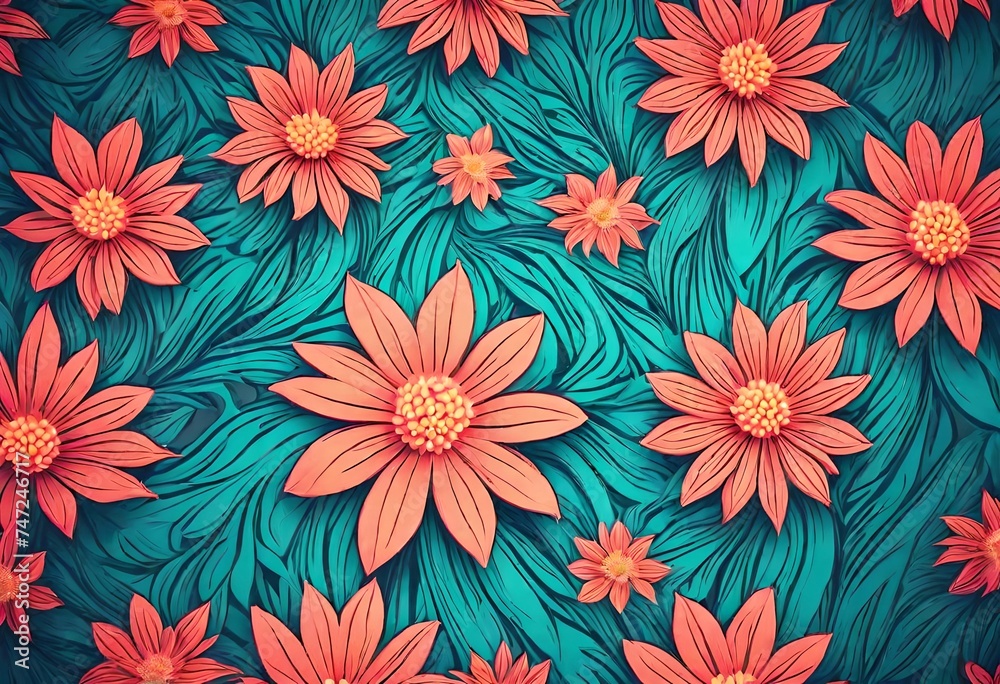 Fototapeta seamless floral background