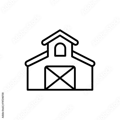 Barn outline icons, minimalist vector illustration ,simple transparent graphic element .Isolated on white background